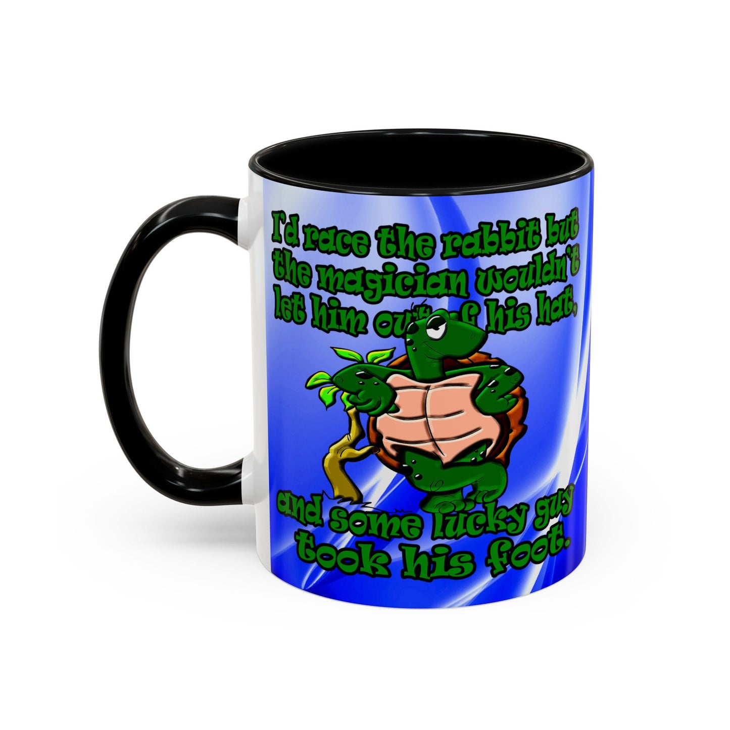 turtle race - Accent Mug (blue-white wave)