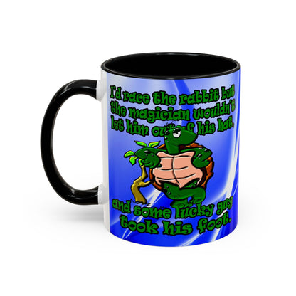 turtle race - Accent Mug (blue-white wave)