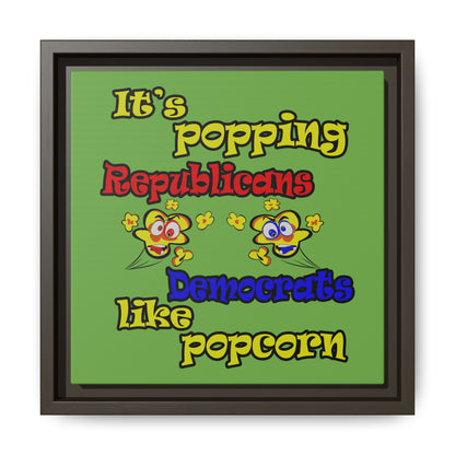 popping like popcorn - framed canvas art (green)