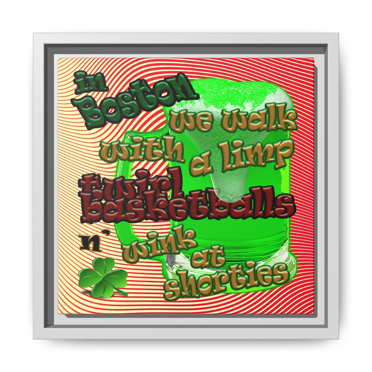 celtics logo - framed canvas art (yellow-orange wave)