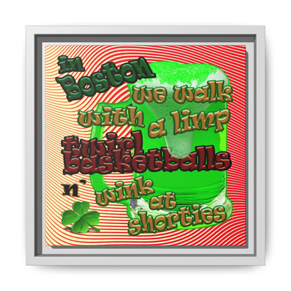 celtics logo - framed canvas art (yellow-orange wave)