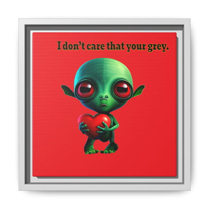 I don't care that your grey - framed canvas art (red)