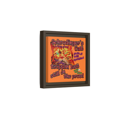 schrodinger's cat - framed canvas art (crusta)