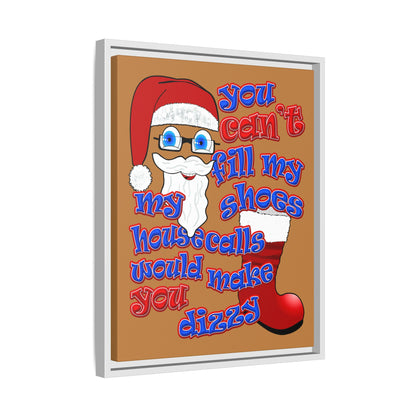 santa's shoes - framed canvas art (light brown)