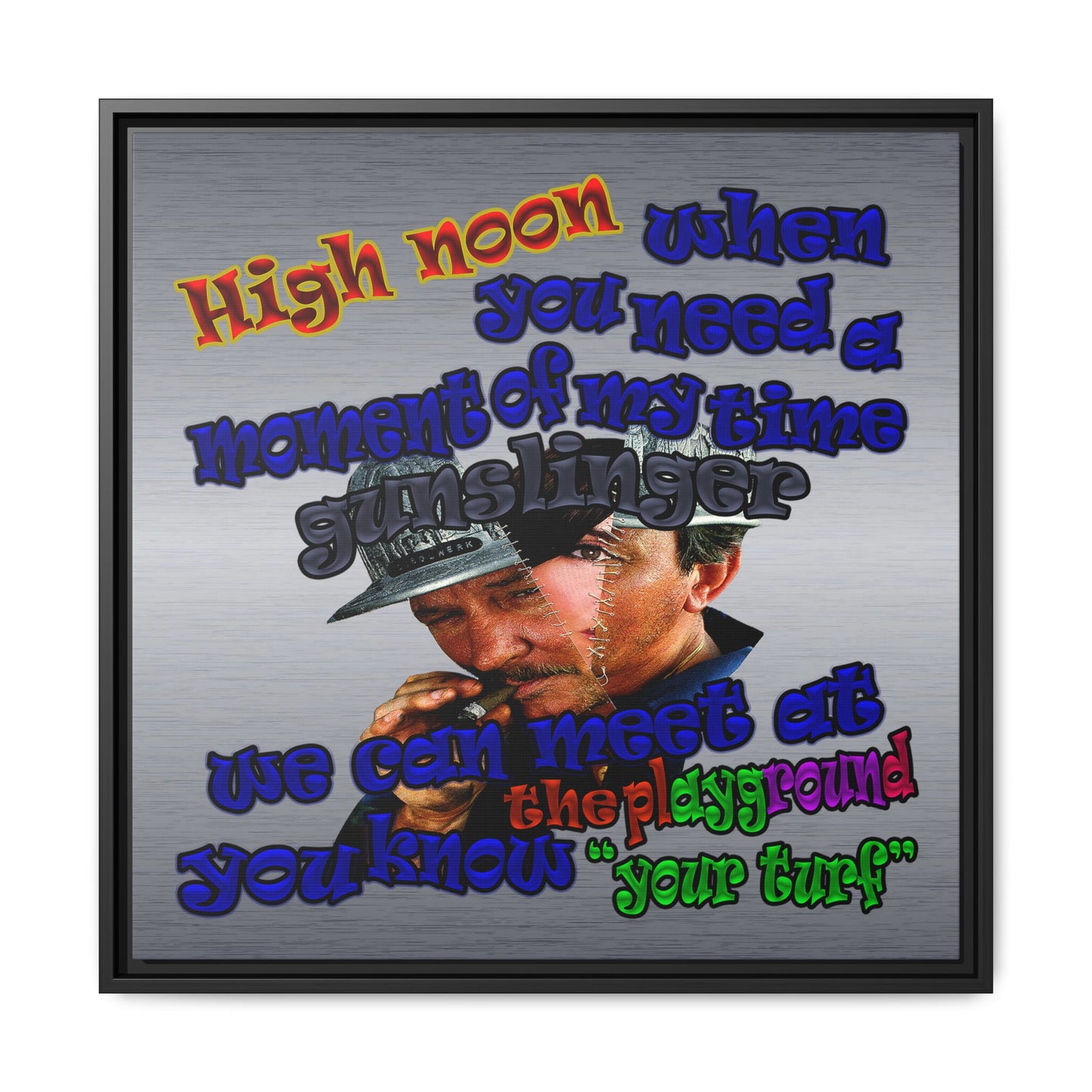 high noon - framed canvas art (brushed nickel)