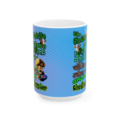 christmas spirits of boston - White Mug (light blue-purple wave)