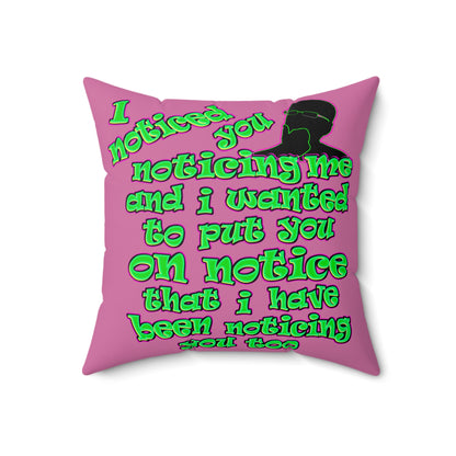 noticed you noticing - Faux Suede Square Pillow - (light pink)