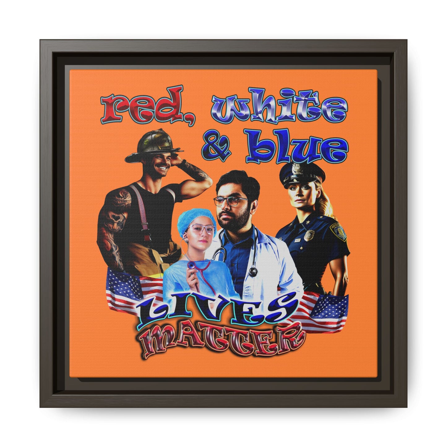 rw&b lives matter - framed canvas art (crusta)