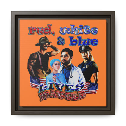 rw&b lives matter - framed canvas art (crusta)
