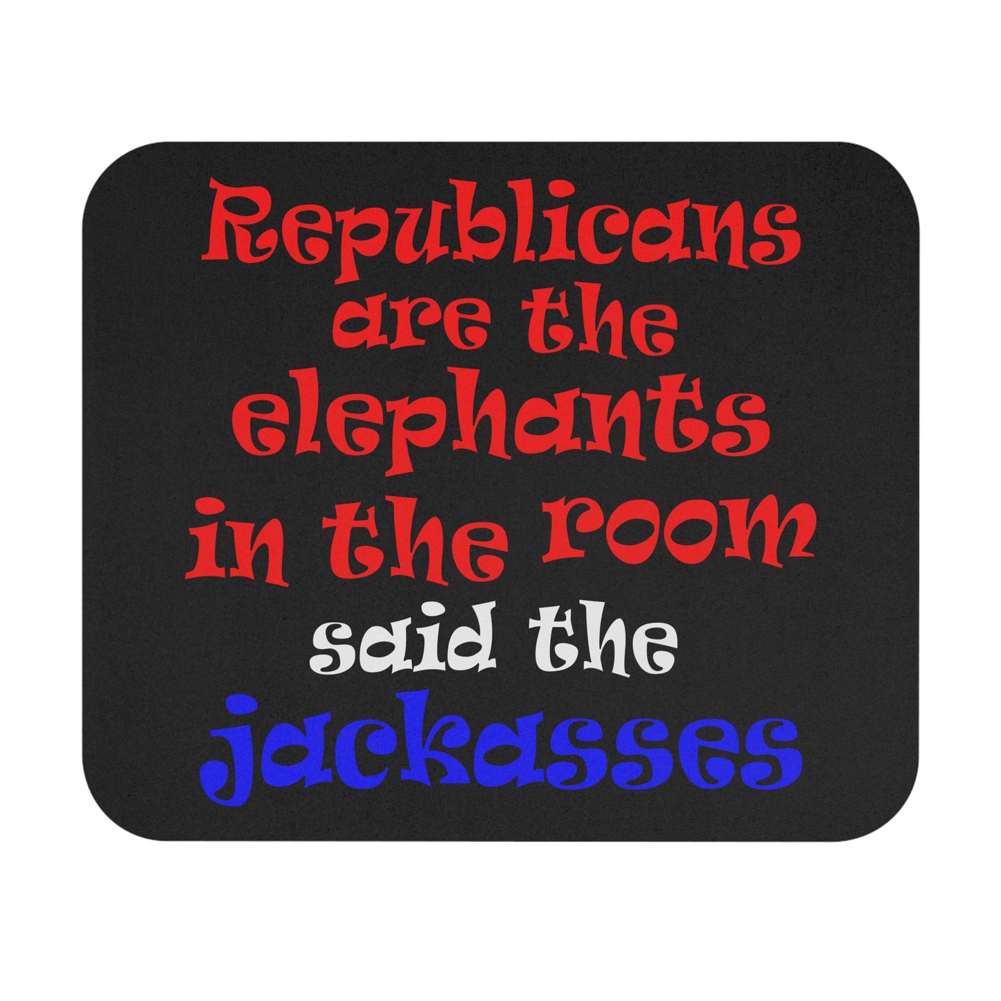donkeys and elephants - Mouse Pad (Rectangle) (black)