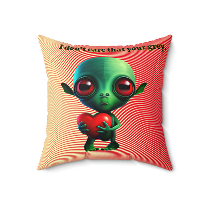 I don't care that your grey - Spun Polyester Square Pillow - (yellow-orange wave)