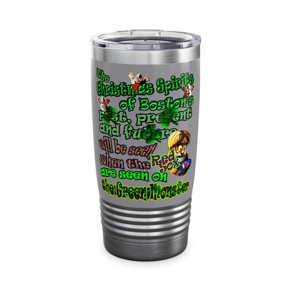 christmas spirits of boston - Ringneck Tumbler, 20oz (grey)