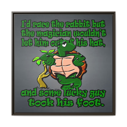 turtle race - framed canvas art (grey-light grey)