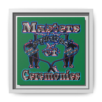 em cee squared - framed canvas art (dark green)