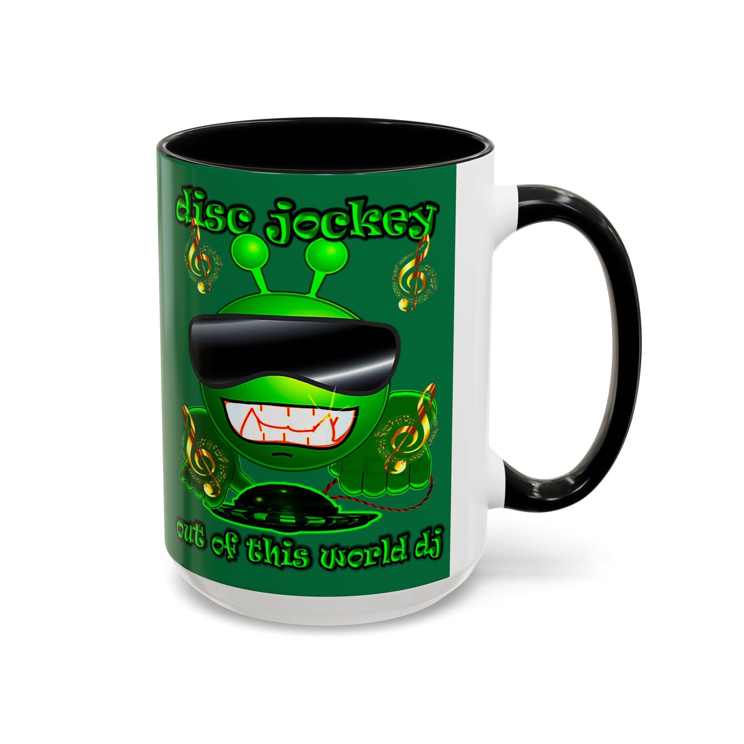 disc jockey - Accent Mug (dark green)