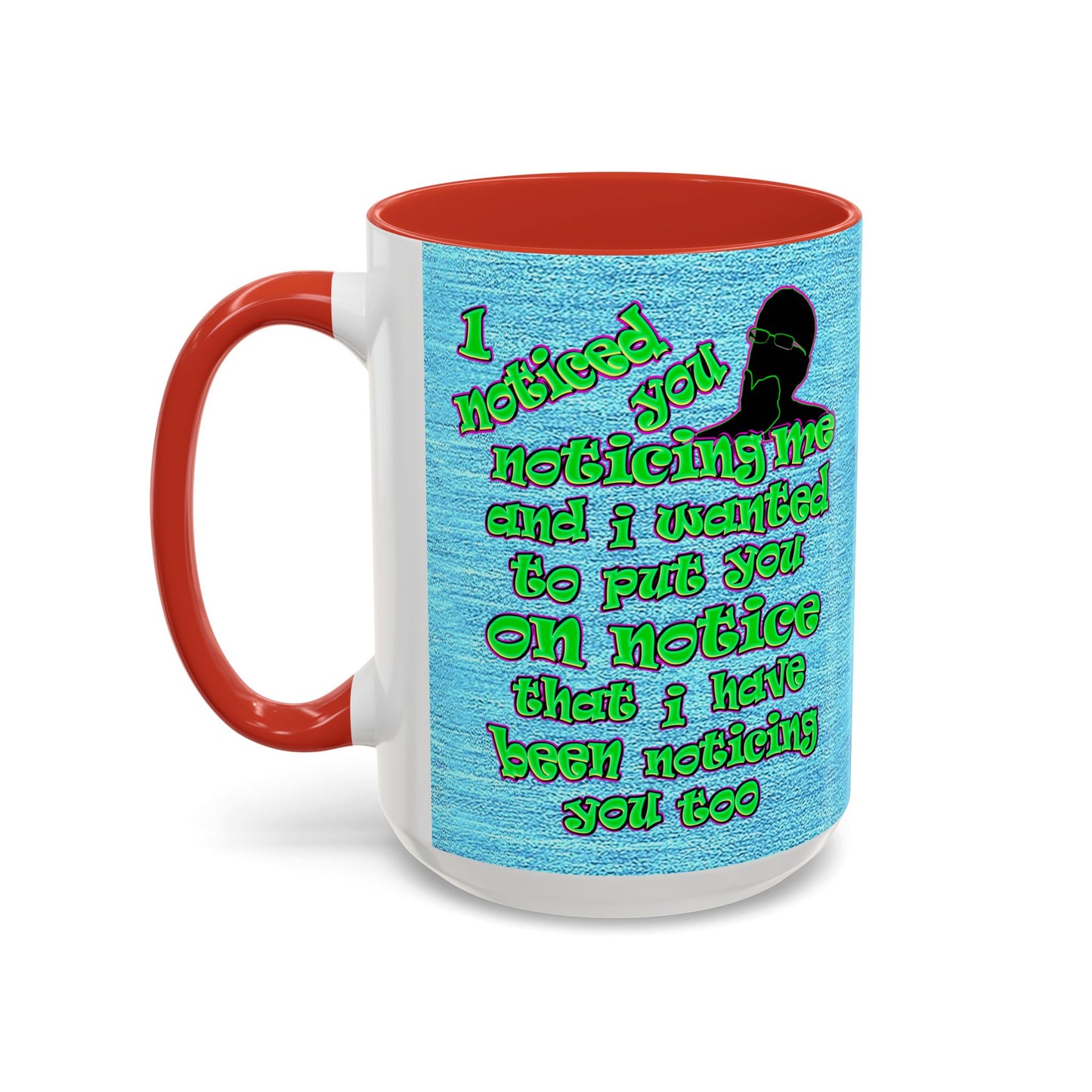 noticed you noticing - Accent Mug (faded dark blue)