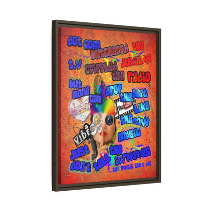 drop the beat - framed canvas art (burnt orange)