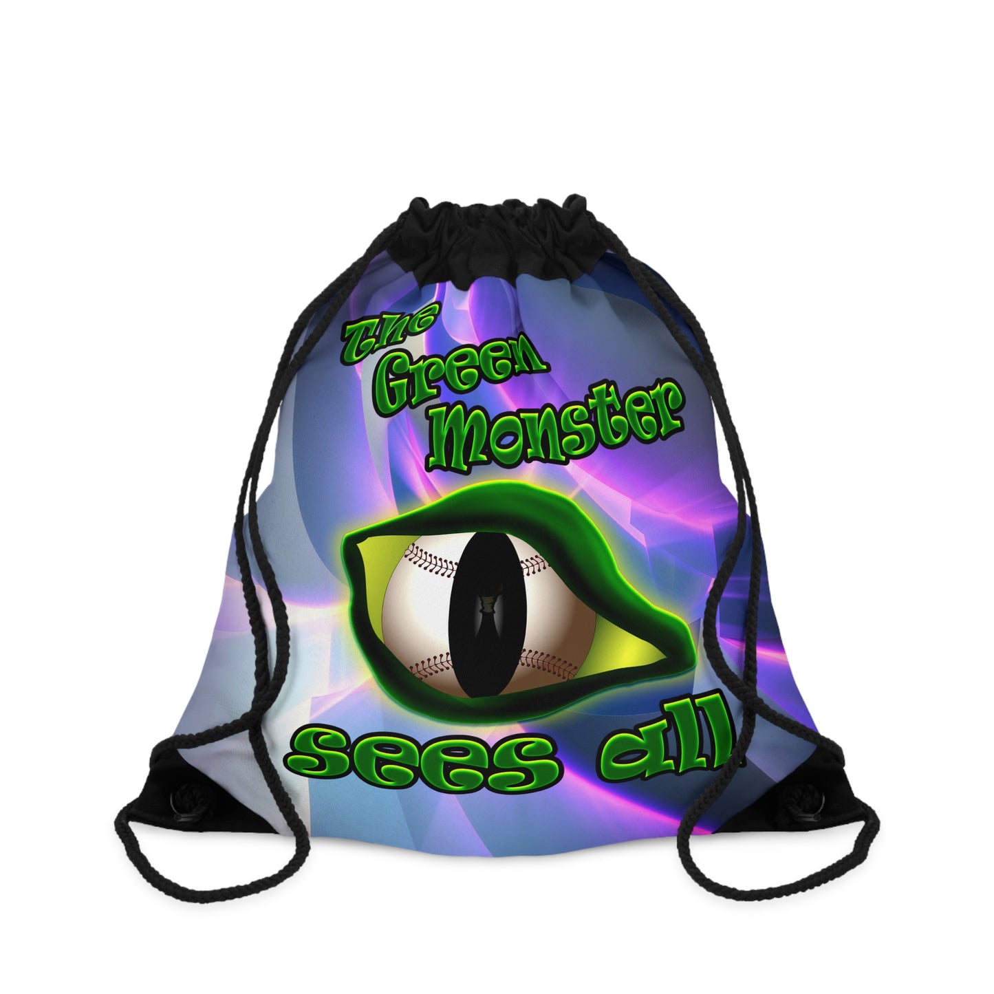 green monster - Drawstring Bag (grey-pink wave)