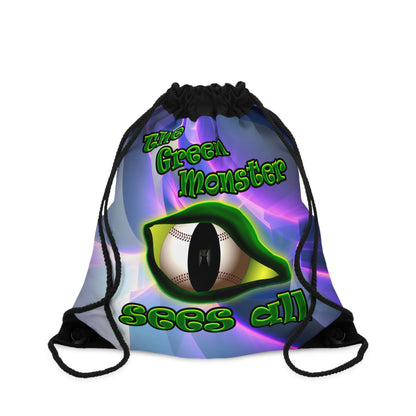 green monster - Drawstring Bag (grey-pink wave)