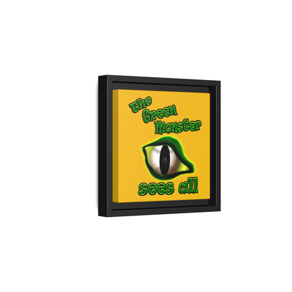 green monster - framed canvas art (yellow)