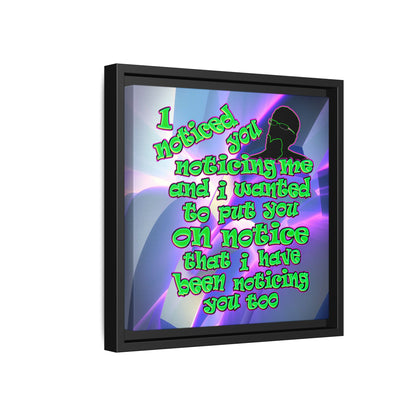 noticed you noticing - framed canvas art (grey-pink wave)