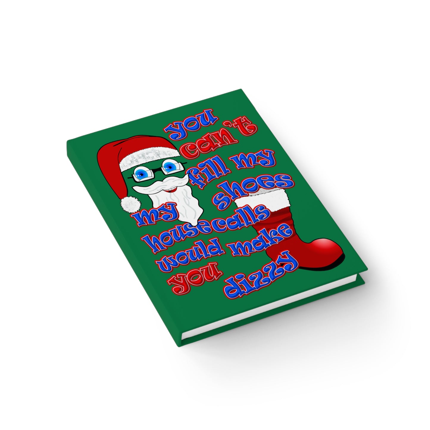santa's shoes - journal-lined (dark green)