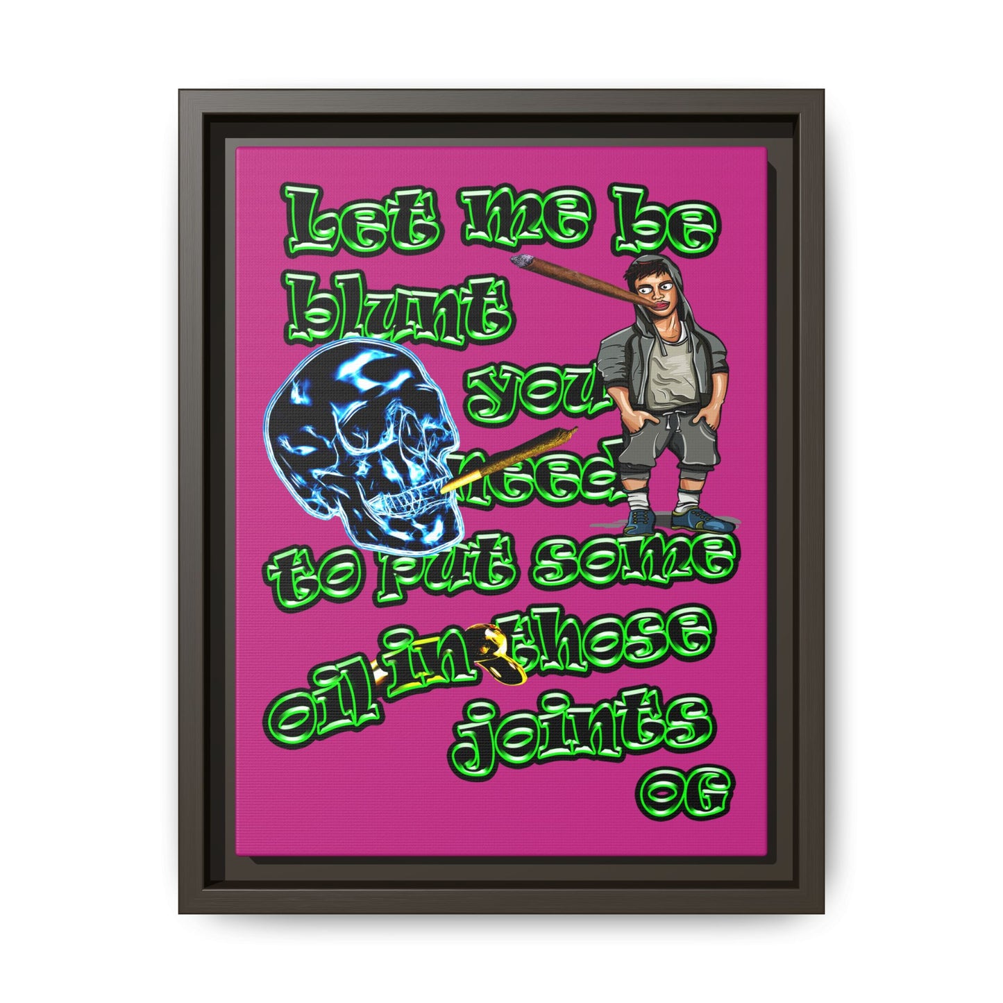 og - framed canvas art (pink)