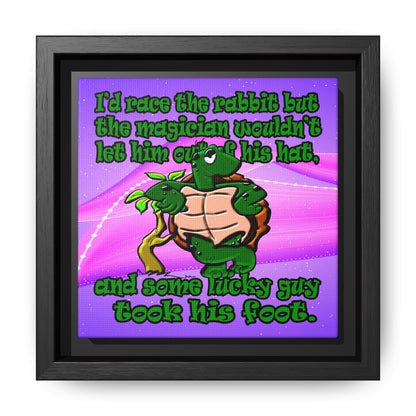 turtle race - framed canvas art (purple-pink wave)
