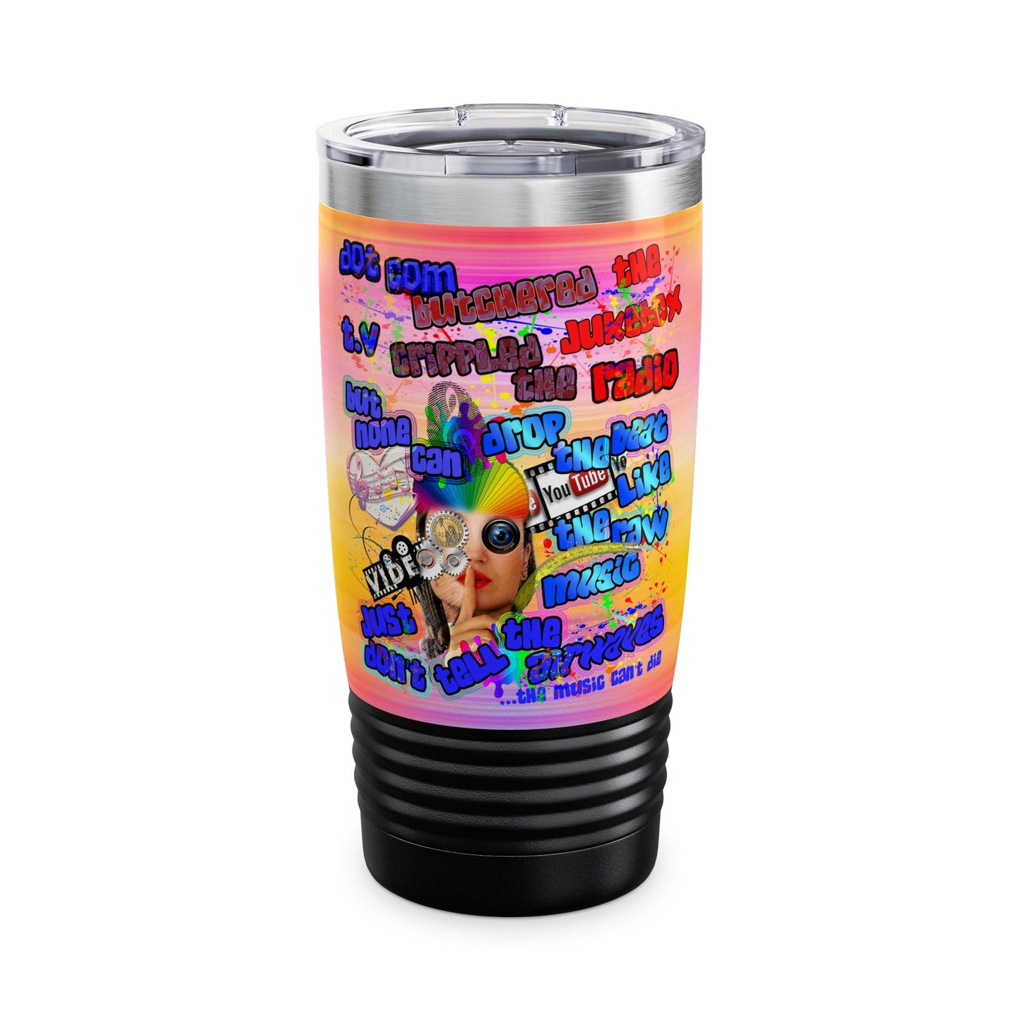 drop the beat - Ringneck Tumbler, 20oz  (color blur)