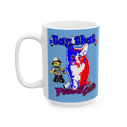 tag that - White Mug (light blue)