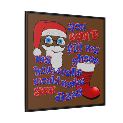 santa's shoes - framed canvas art (brown)