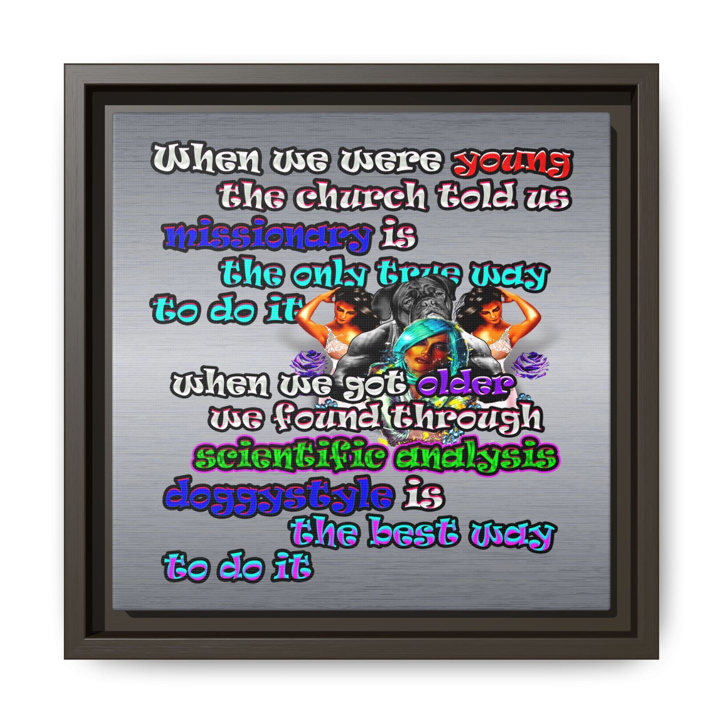 doggystyle - framed canvas art (brushed nickel)