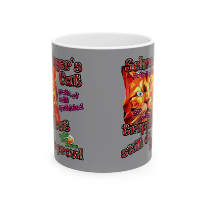 schrodinger's cat - White Mug (grey)