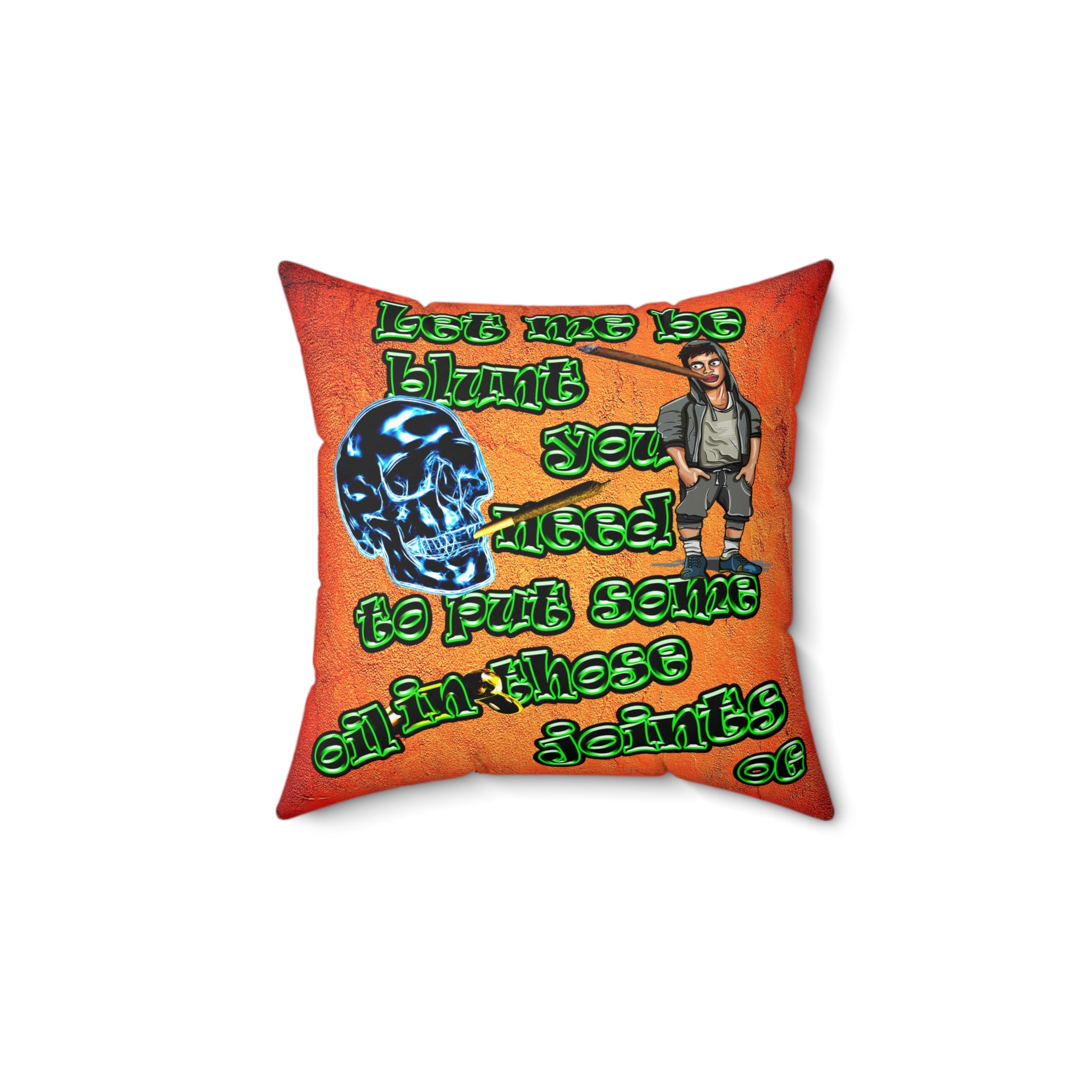og - Spun Polyester Square Pillow - (burnt orange)
