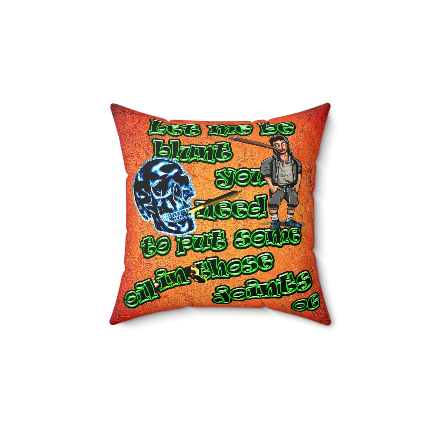 og - Spun Polyester Square Pillow - (burnt orange)