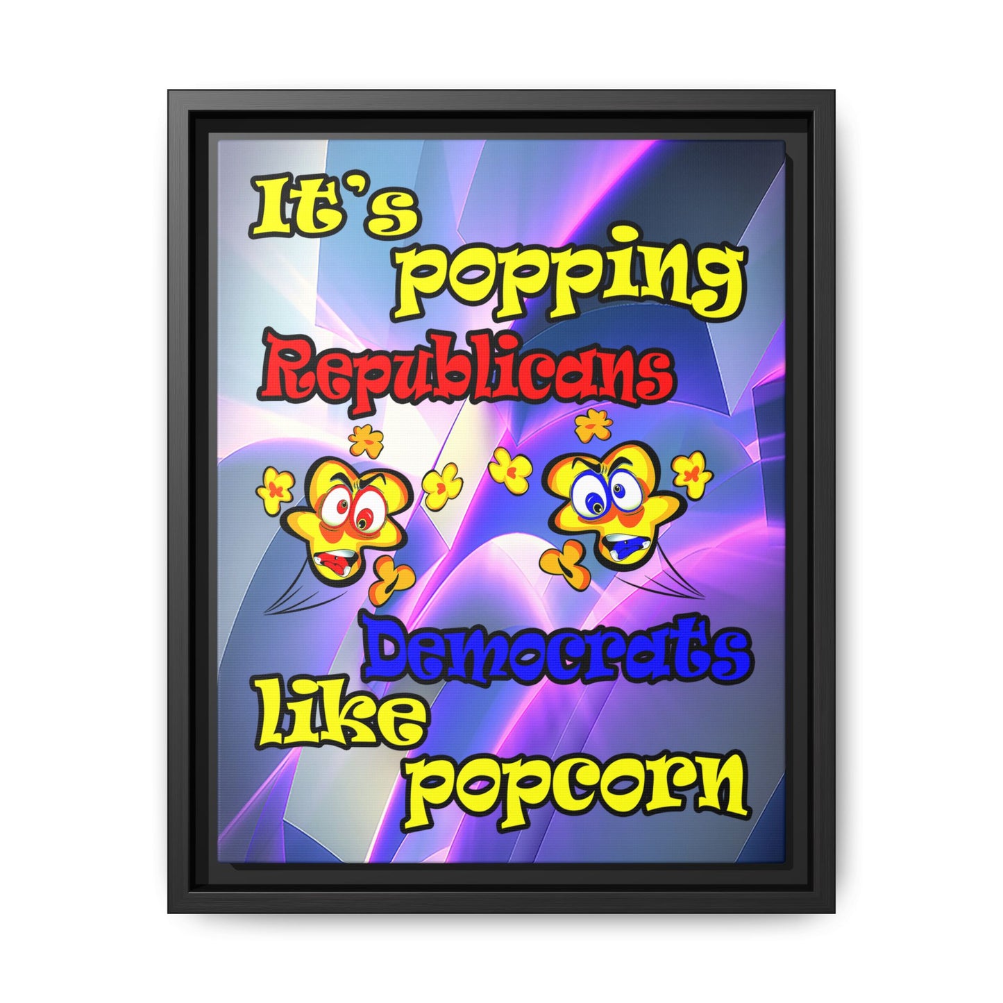 popping like popcorn - framed canvas art (grey-pink wave)