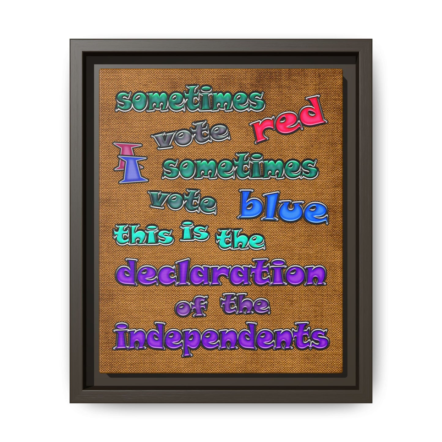 declaration of the independents - framed canvas art (brown papyrus)