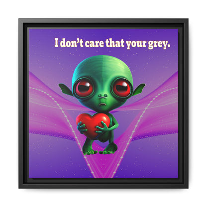I don't care that your grey - framed canvas art (purple-pink wave)