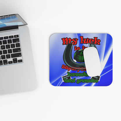 my luck - Mouse Pad (Rectangle) (blue-white wave)