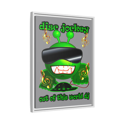 disc jockey - framed canvas art (grey)