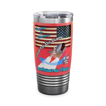 shoot for the stars - Ringneck Tumbler, 20oz (yellow-orange wave)