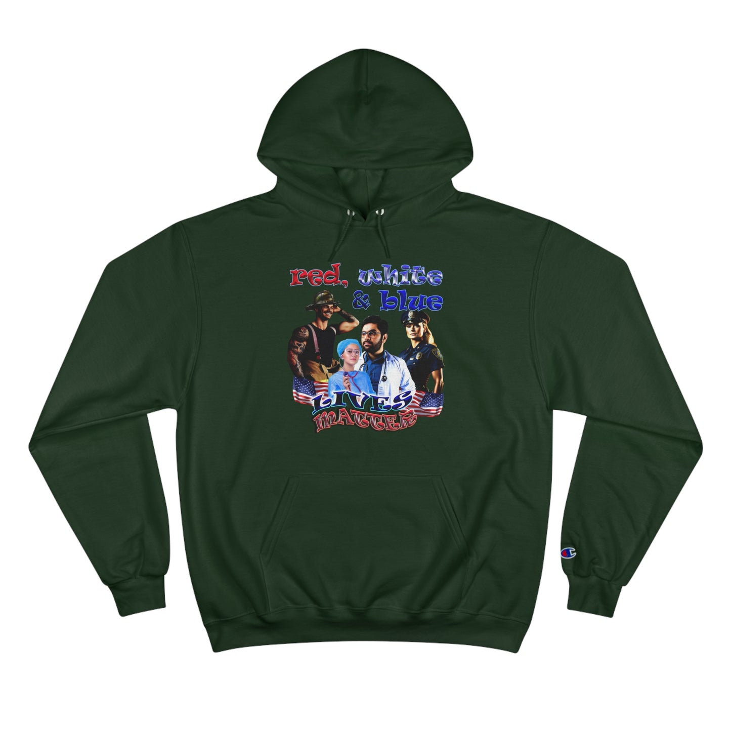 rw&b lives matter - Champion Hoodie