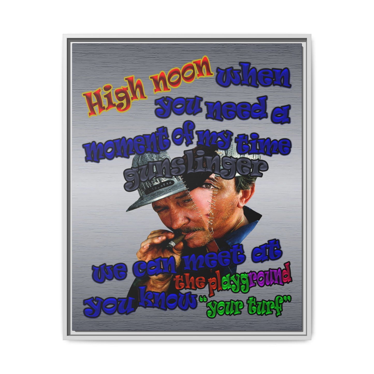 high noon - framed canvas art (brushed nickel)