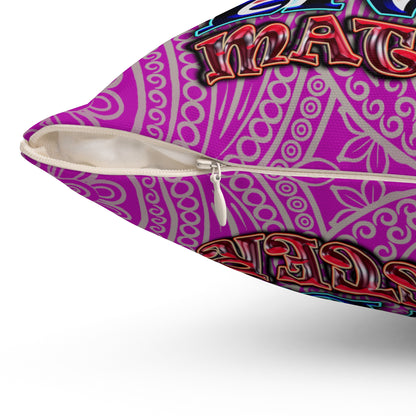 rw&b lives matter - Spun Polyester Square Pillow - (pink swirl)