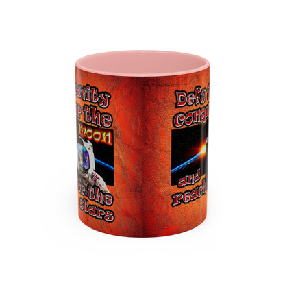 defy conquer reach - Accent Mug (burnt orange)