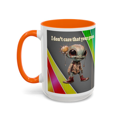 I don't care that your grey - Accent Mug (rainbow split)