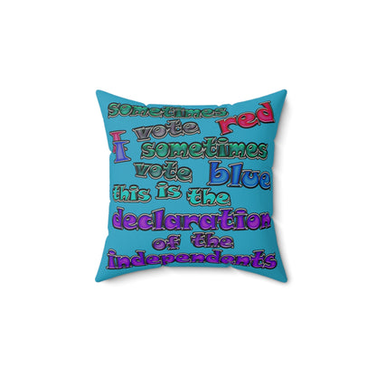 declaration of the independents - Faux Suede Square Pillow - (turquoise)