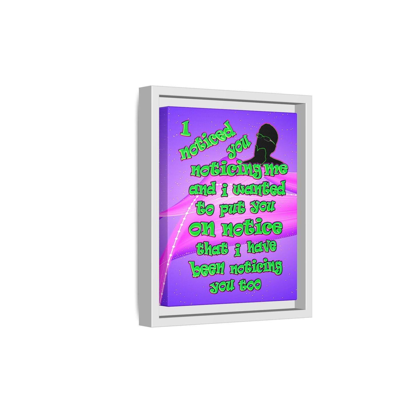 noticed you noticing - framed canvas art (purple-pink wave)