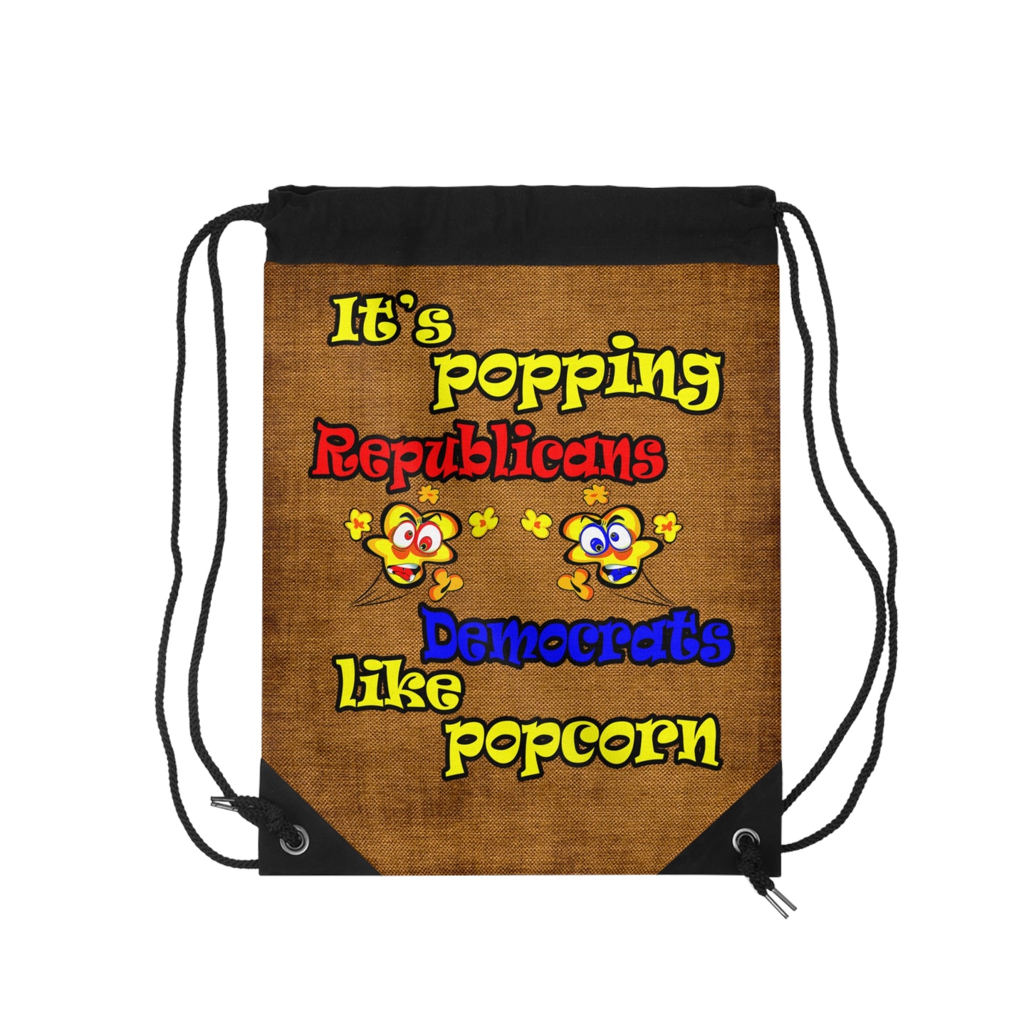 popping like popcorn - Drawstring Bag (dichromatic brown papyrus)