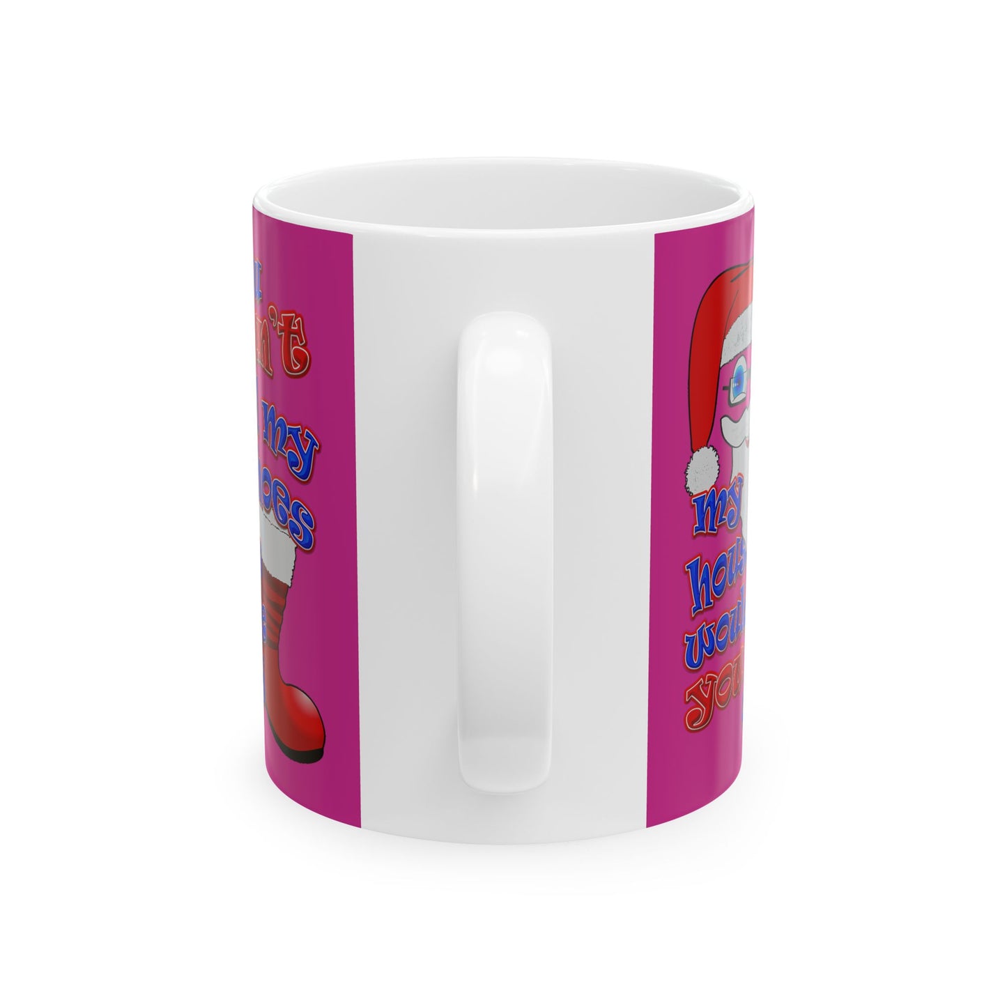 santa's shoes - White Mug (pink)